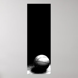 Poster de porte de basket noir et blanc