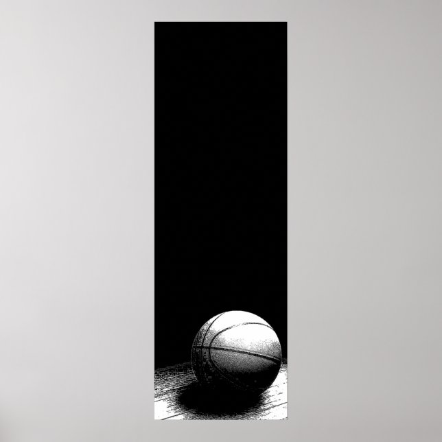 Poster de porte de basket noir et blanc (Devant)