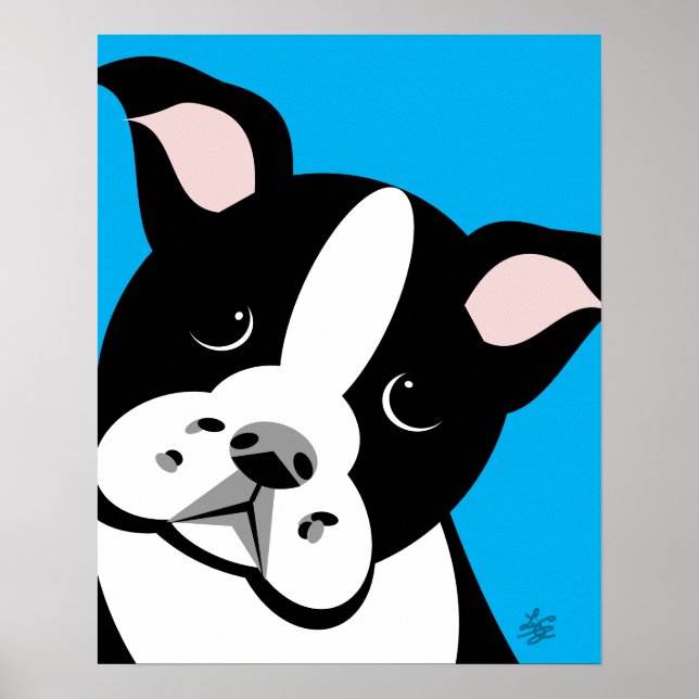 Poster de portrait de Boston Terrier Vector (Devant)
