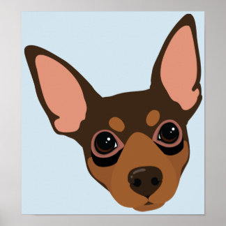 Poster de portrait de chien minuscule Pinscher Min