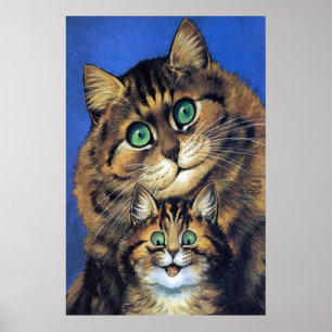 Poster de portrait de famille de chats vintages Im