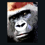 Poster de portrait de Gorilla Pop Art coloré<br><div class="desc">Digital Computer Animal Art - College Pop Art - Wild Animal Computer Images</div>