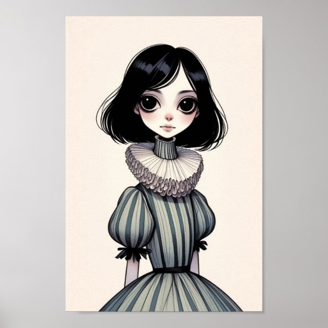 Poster de portrait de jeune fille (Devant)