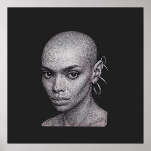 Poster de portrait de la femme du chauve-souris fu