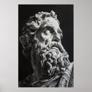 Poster de portrait de Sculpture Zeus - Bons Cieux