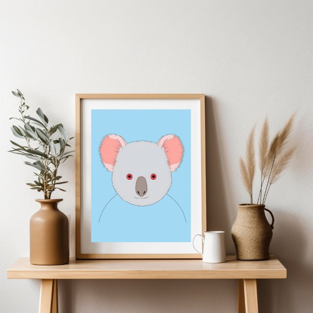 Poster de Portrait d'Ours Cute Blue Koala (Créateur téléchargé)