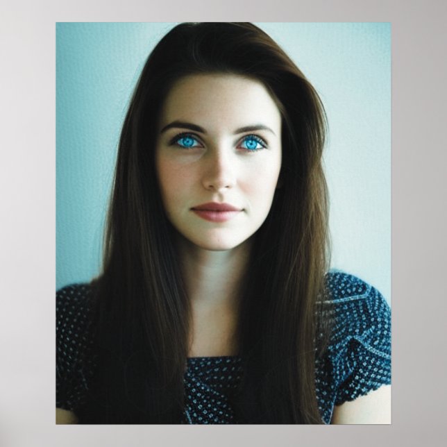 Poster de portraits d'une femme d'art de l'IA (Devant)