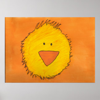 Poster de poussins d'aquarelle