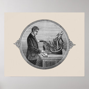 Poster de presse à lettres Kelsey vintage