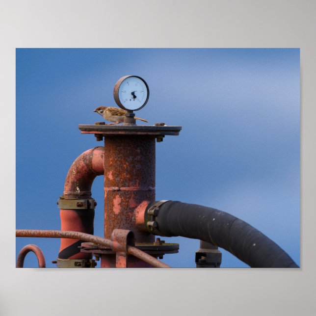 Poster de pression d'air de contrôle du gaz (Devant)