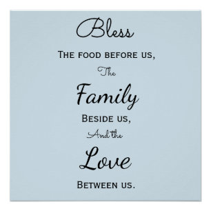 Poster de prière de la salle à manger