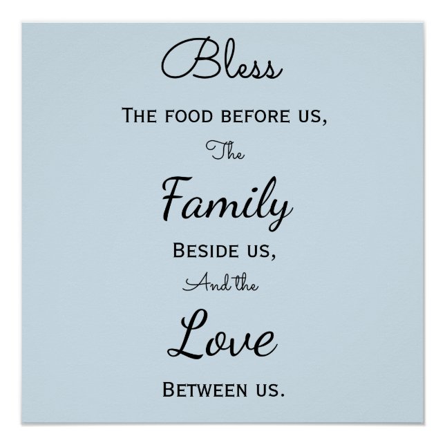 Poster de prière de la salle à manger (Devant)