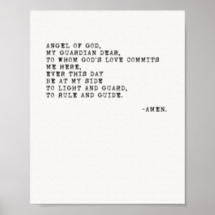 Poster de prière de l'Ange de Dieu