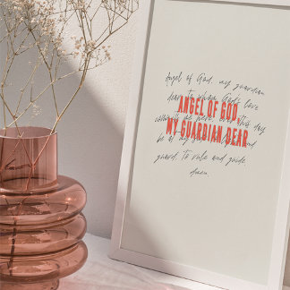 Poster de prière de l'Ange de Dieu