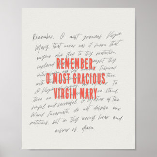 Poster de prière Memorare