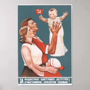 Poster de propagande de la famille soviétique