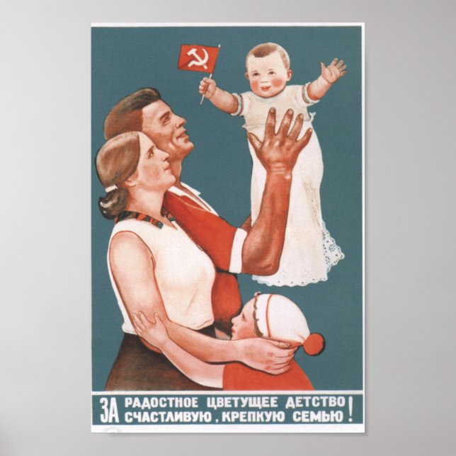 Poster de propagande de la famille soviétique (Devant)