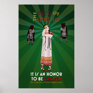 Poster de propagande païenne sur le rite du printe