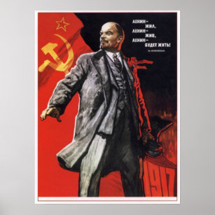 Poster de propagande russe avec Lénine