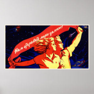 Poster de propagande spatiale soviétique