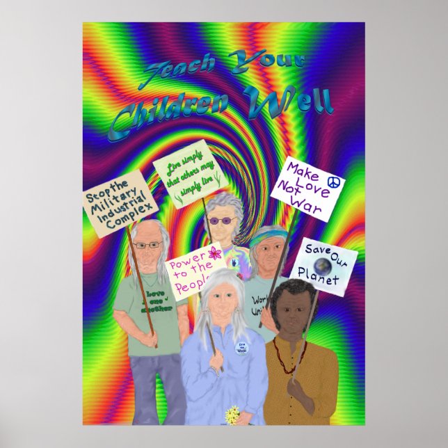 Poster de protestation des années soixante (Devant)