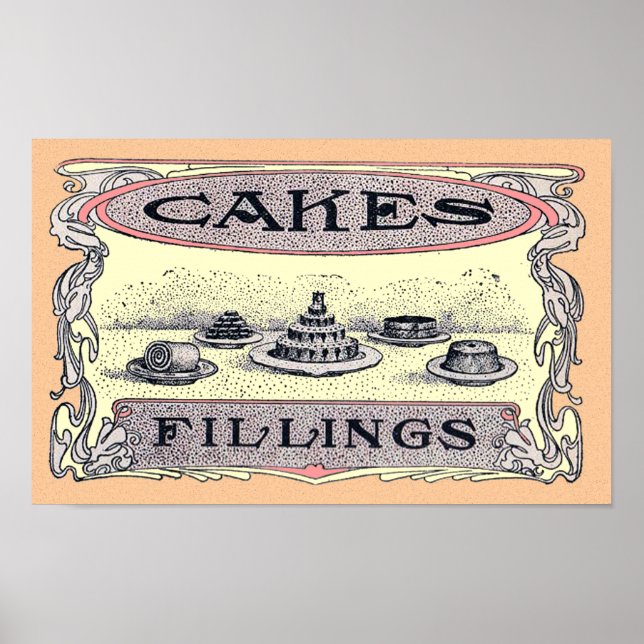 Poster de publicité pour gâteau victorien vintage (Devant)