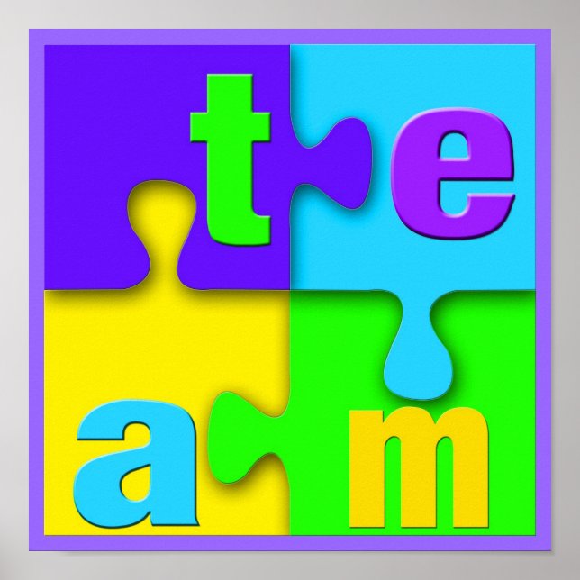 Poster de puzzle d'équipe Imprimer (Devant)