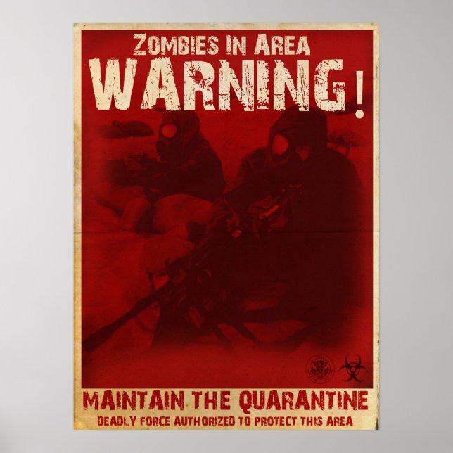 Poster de quarantaine Zombie (Devant)