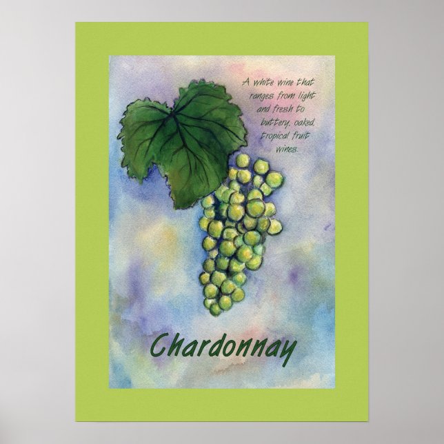 Poster de raisins de vin Chardonnay (Devant)