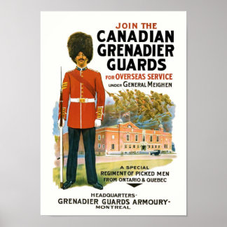 Poster de recrutement des gardes grenadiers canadi