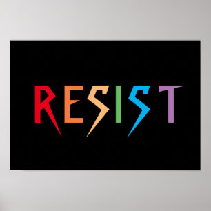 Poster de résistance aux couleurs arc-en-ciel