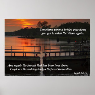 Poster de restauration des ponts de construction