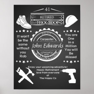 Poster de retraite personnalisée homme constructeu