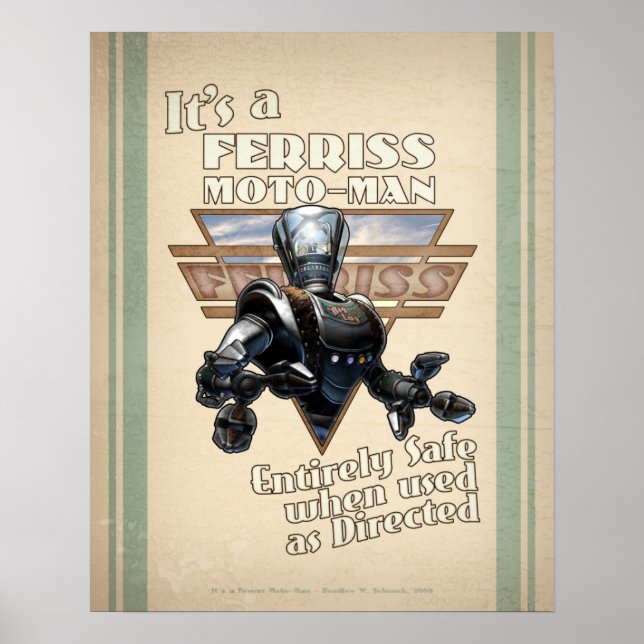 Poster de Robot Rétro Ferris Moto-Man (16x20") (Devant)