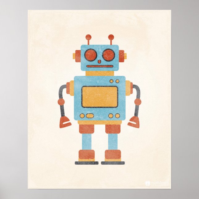 Poster de robot vintage (Devant)