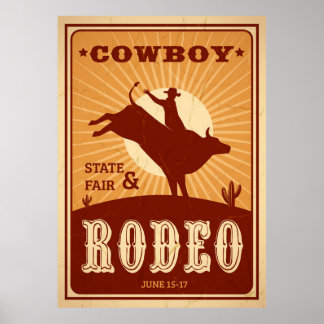 Poster de Rodéo de style vintage