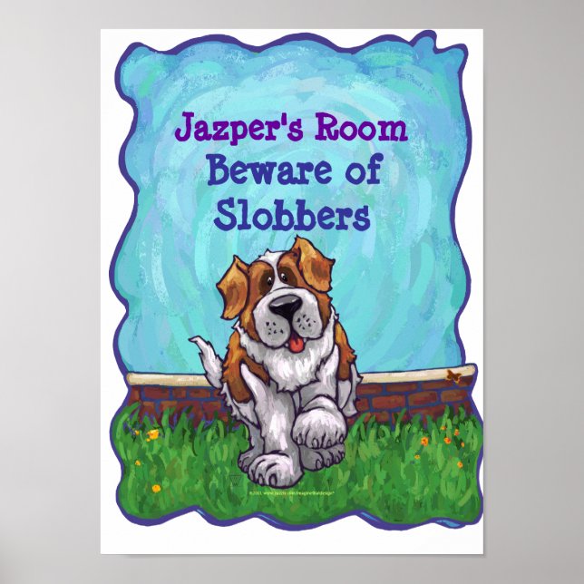 Poster de Saint Bernard Dog My Room (Devant)