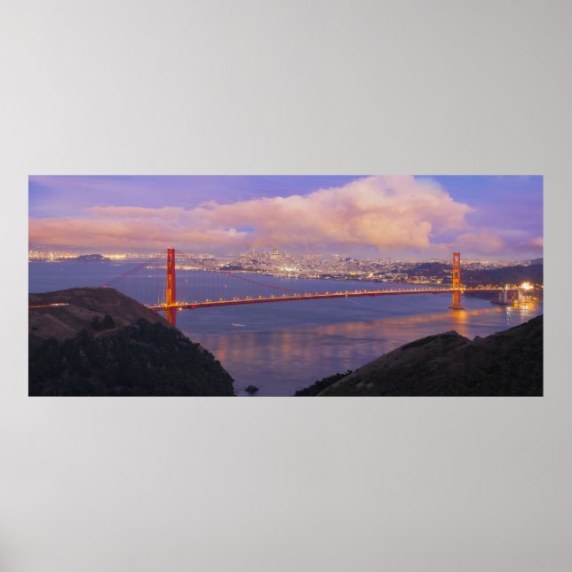 Poster de San Francisco City avec Golden Gate Brid (Devant)