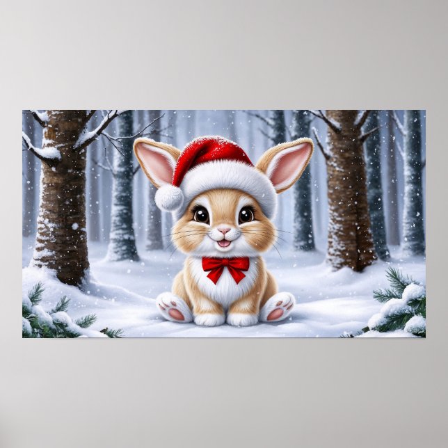 Poster de Santa Hat Bunny (Devant)