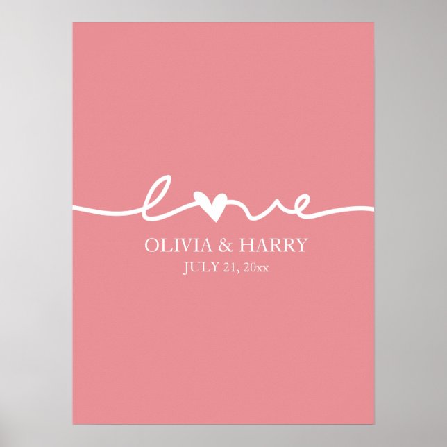 Poster de script d'amour pour les noms personnalis (Devant)