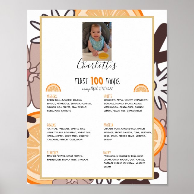 Poster de sevrage des bébés des 100 premiers alime (Devant)