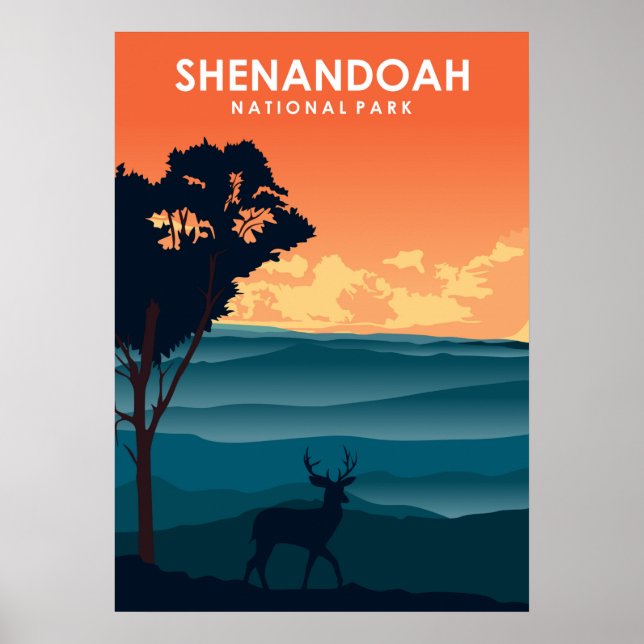 Poster de Shenandoah National Park Vintage Travel (Devant)