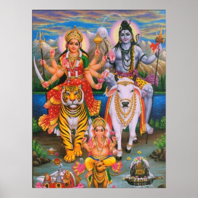 Poster de Shiva Parvati Ganesha (Devant)