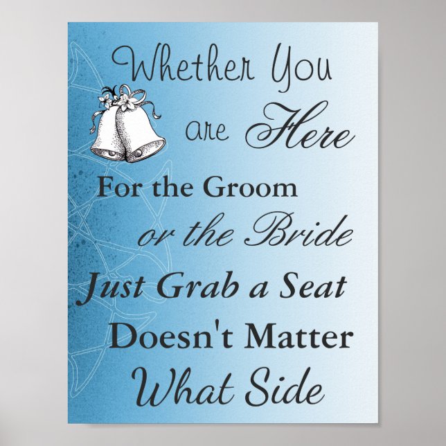 Poster de siège pour Mariage, Blue Mandala Elegant (Devant)