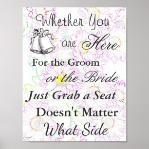 Poster de siège pour Mariage, Daisy Thème Purple