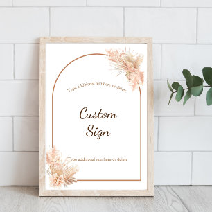 Poster de signe personnalisé Boho Chic Minimaliste