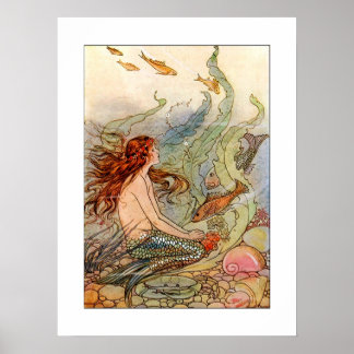 Poster de sirène Art nouveau/imprimer 18x24