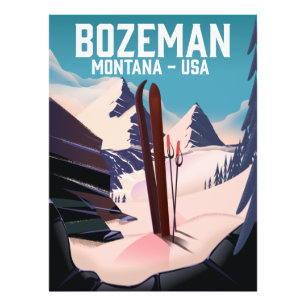 poster de ski Bozeman Montana