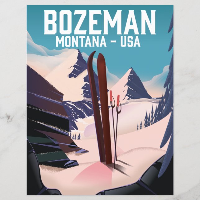 poster de ski Bozeman Montana (Devant)