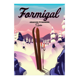 Poster de ski Formigal Aragon Espagne.